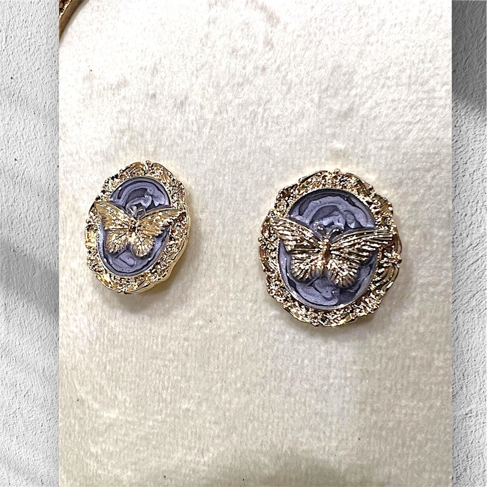 Elegant Gold and Silver Butterfly Earrings